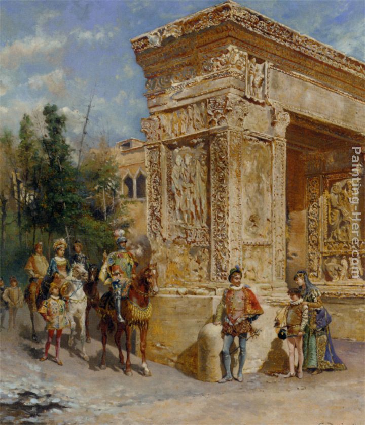 The Procession painting - Cesare-Auguste Detti The Procession art painting